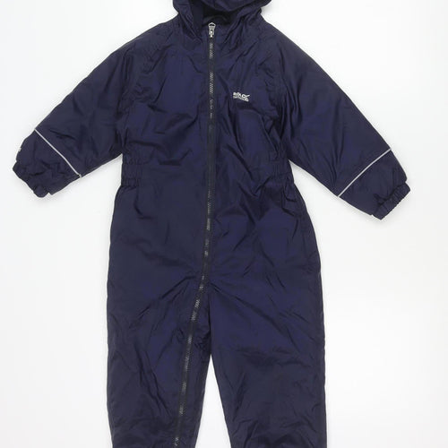Regatta Boys Blue 4 Years Hooded Winter Snowsuit Padded Full Zip