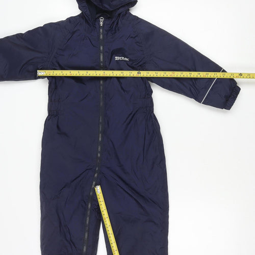 Regatta Boys Blue 4 Years Hooded Winter Snowsuit Padded Full Zip