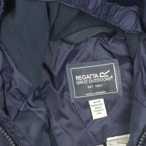 Regatta Boys Blue 4 Years Hooded Winter Snowsuit Padded Full Zip