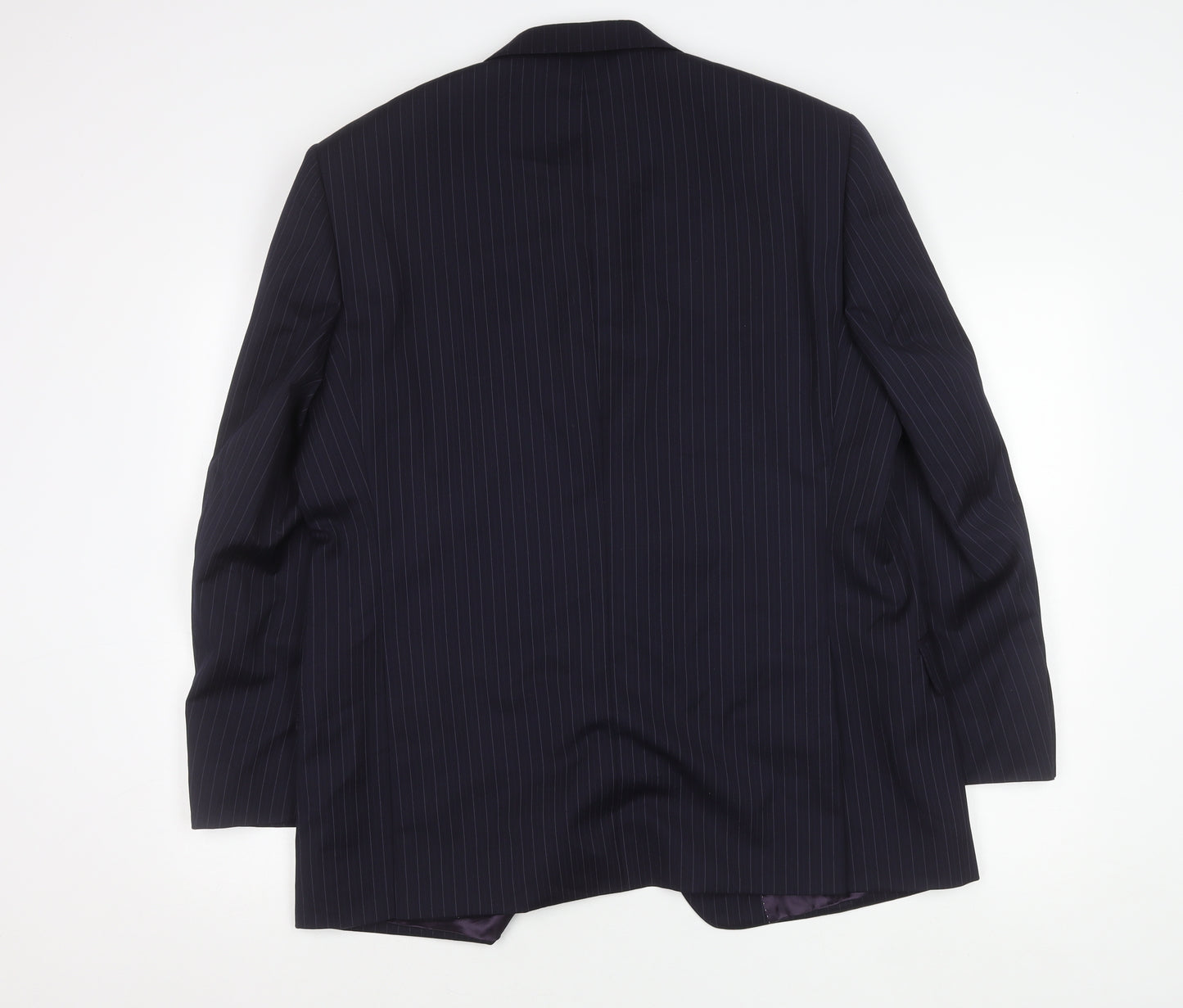 Samuel Slater Men's Dark Purple Wool Pinstripe Blazer Jacket Size 44