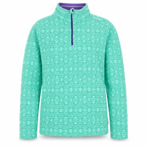 Decathlon Girls Green Fleece Sweatshirt 14 Years 1/4 Zip Hiking Pullover