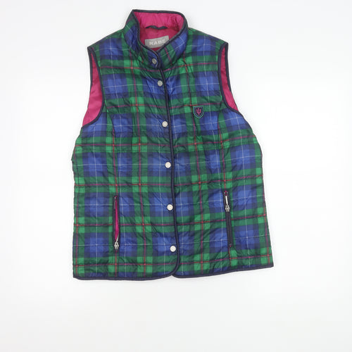 Rabe Womens Multicoloured Quilted Waistcoat Size 14 Check Sleeveless