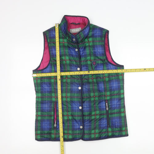 Rabe Womens Multicoloured Quilted Waistcoat Size 14 Check Sleeveless