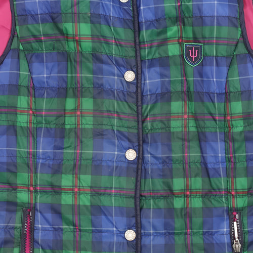 Rabe Womens Multicoloured Quilted Waistcoat Size 14 Check Sleeveless
