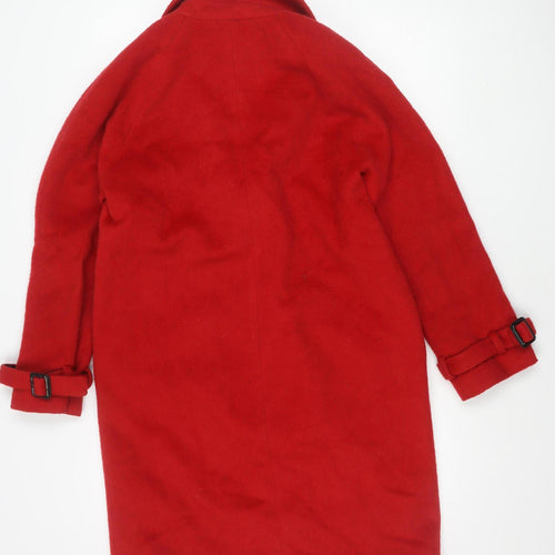 ASOS Womens Red Wool Blend Mid-Length Coat UK 10 Classic Overcoat