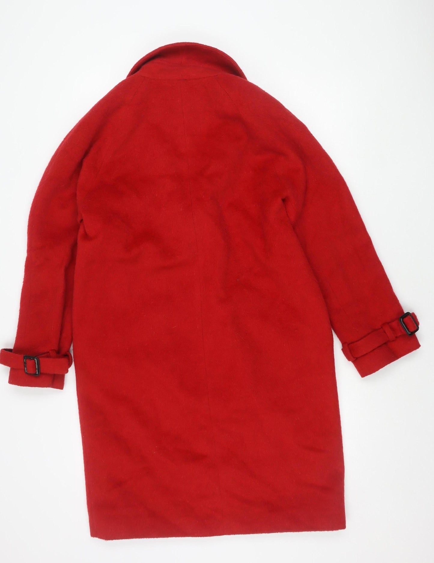 ASOS Womens Red Wool Blend Mid-Length Coat UK 10 Classic Overcoat