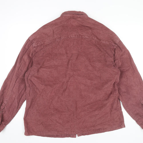 ASOS Design Men’s Red Corduroy Shirt L Long Sleeve Button-Up