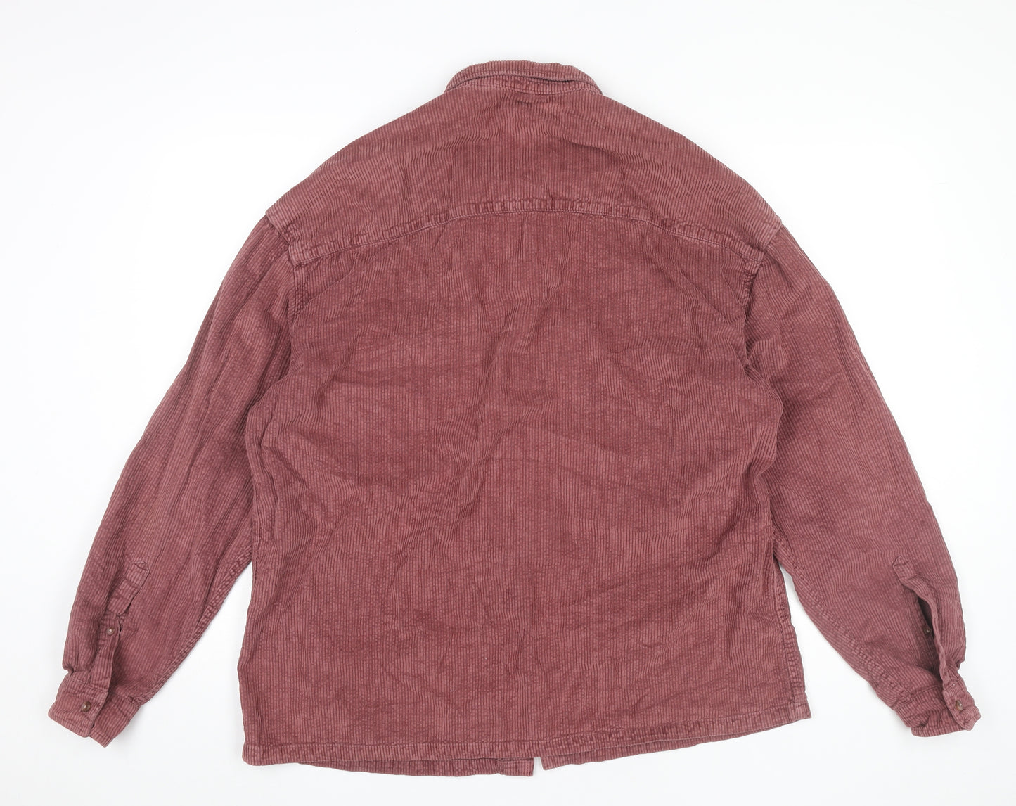 ASOS Design Men’s Red Corduroy Shirt L Long Sleeve Button-Up