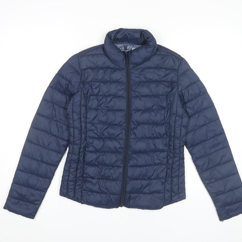 Primark Womens Blue Puffer Jacket Size 6 XS Lightweight Quilted Coat