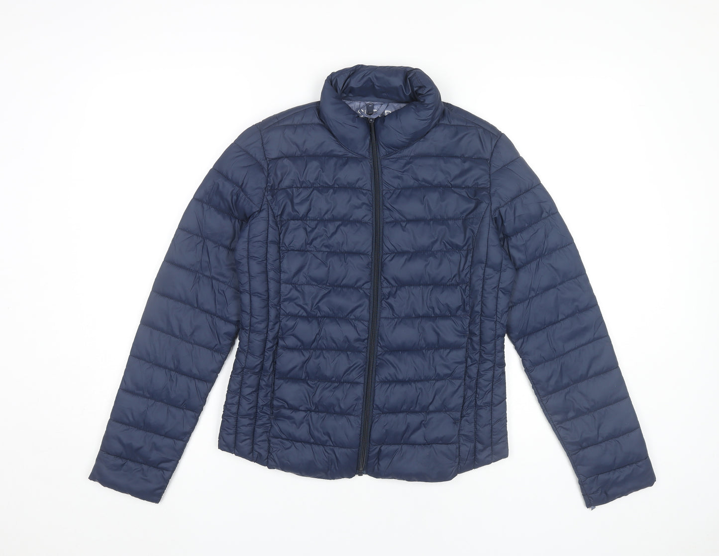 Primark Womens Blue Puffer Jacket Size 6 XS Lightweight Quilted Coat