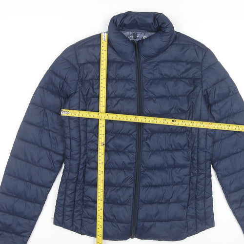 Primark Womens Blue Puffer Jacket Size 6 XS Lightweight Quilted Coat