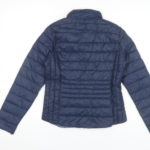 Primark Womens Blue Puffer Jacket Size 6 XS Lightweight Quilted Coat