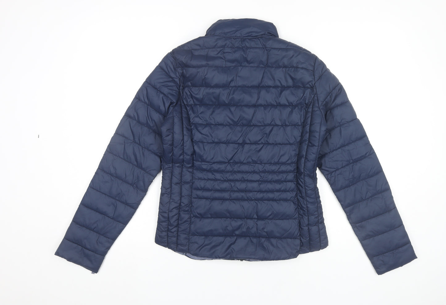 Primark Womens Blue Puffer Jacket Size 6 XS Lightweight Quilted Coat