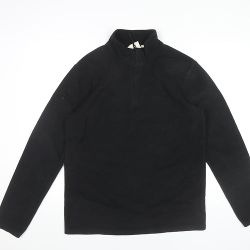 Mountain Warehouse Men's Black Small Fleece 1/4 Zip Pullover Sweatshirt