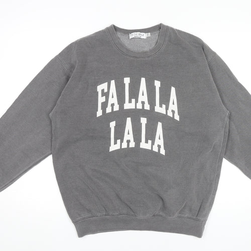 In The Style Womens Grey Christmas Sweatshirt UK 14/16 Crew Neck
