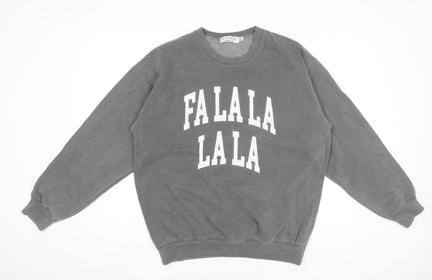 In The Style Womens Grey Christmas Sweatshirt UK 14/16 Crew Neck