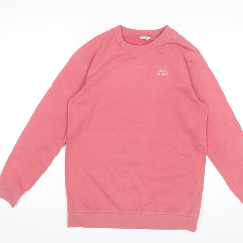 Jack Wills Womens Pink Sweatshirt UK 8 Cotton Blend Crew Neck