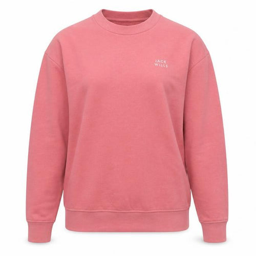 Jack Wills Womens Pink Sweatshirt UK 8 Cotton Blend Crew Neck