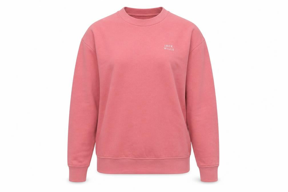 Jack Wills Womens Pink Sweatshirt UK 8 Cotton Blend Crew Neck