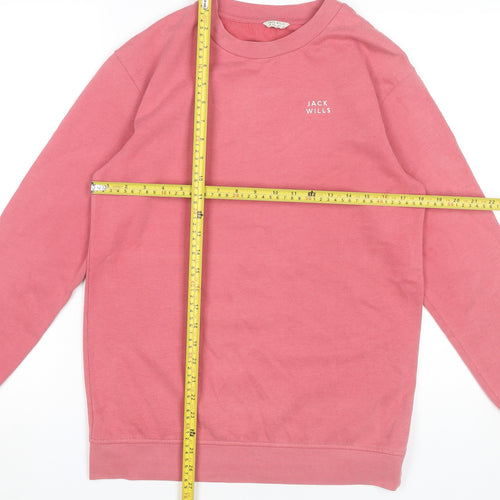 Jack Wills Womens Pink Sweatshirt UK 8 Cotton Blend Crew Neck