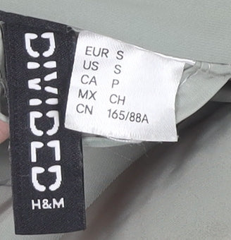 H&M Womens Grey Puffer Coat Size 8 Long Hooded Winter Jacket