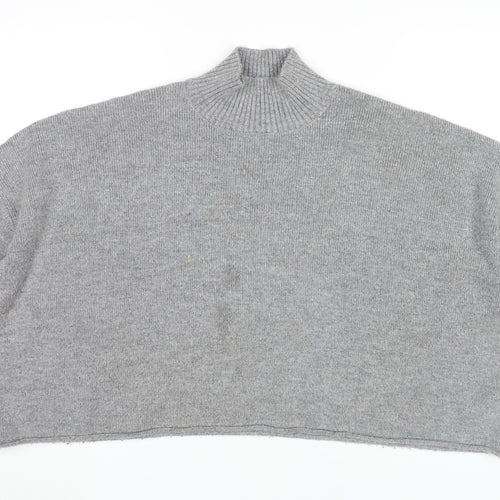 Marks and Spencer Women’s Grey Mock Neck Pullover Jumper UK 18