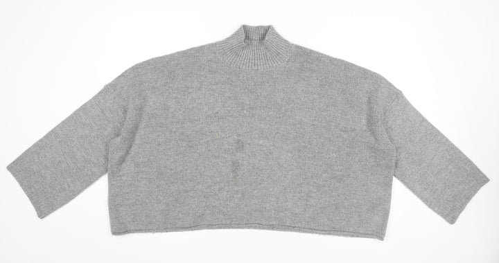 Marks and Spencer Women’s Grey Mock Neck Pullover Jumper UK 18