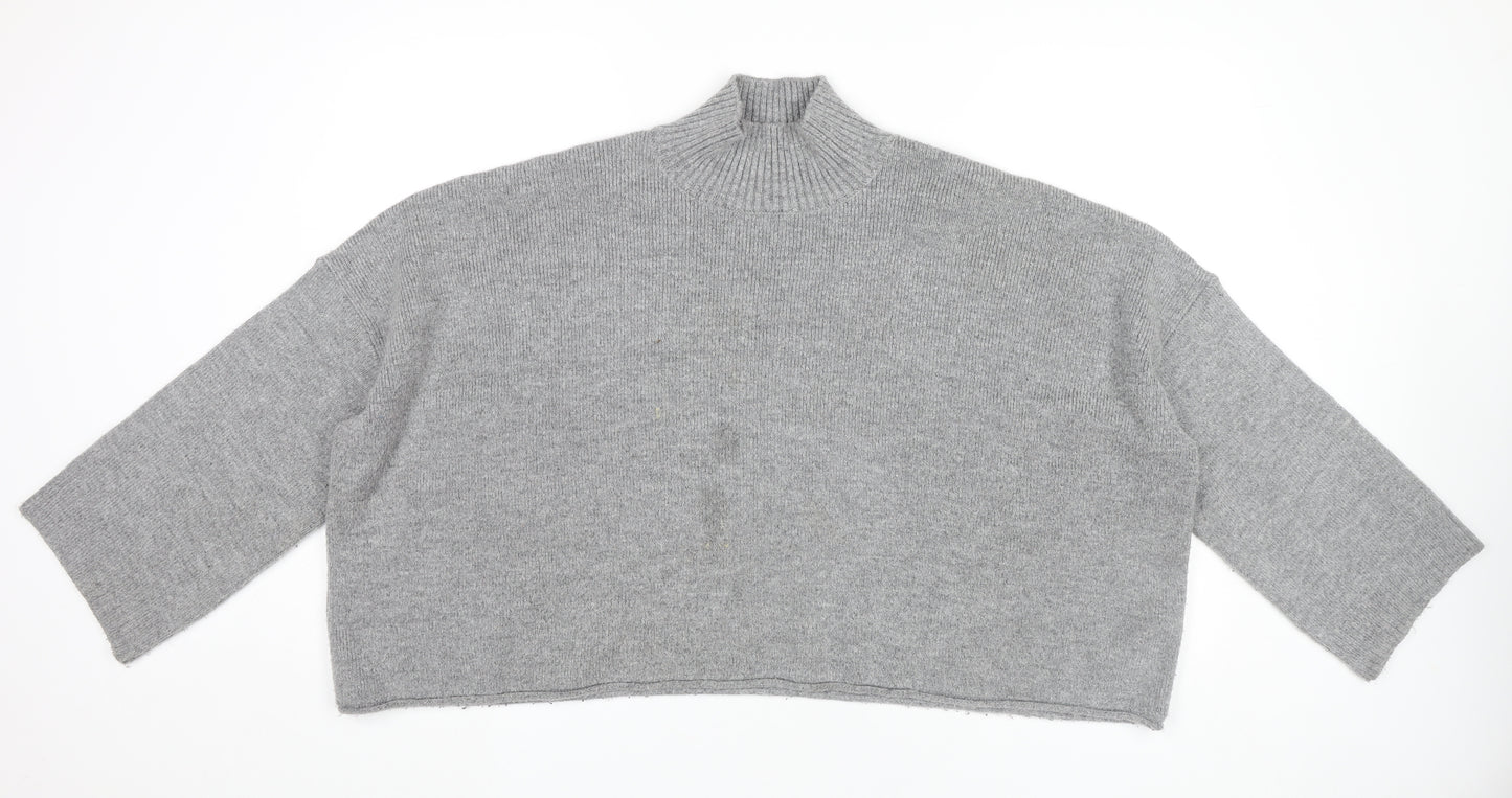 Marks and Spencer Women’s Grey Mock Neck Pullover Jumper UK 18