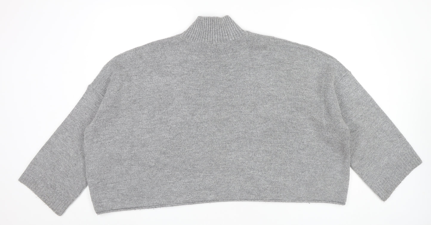 Marks and Spencer Women’s Grey Mock Neck Pullover Jumper UK 18