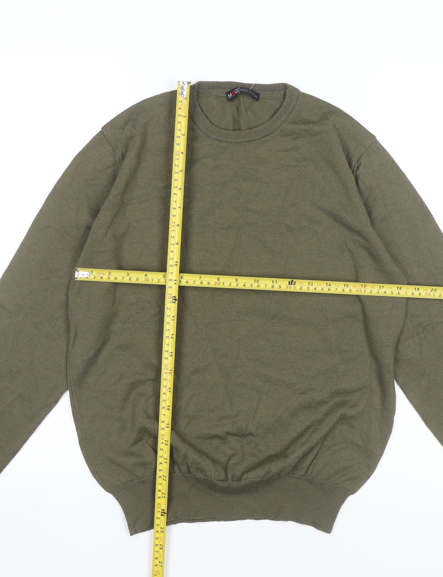 Maglia D’Autore Men’s Green Wool Blend Pullover Jumper M