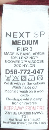 Next Women’s Red Slim Fit Knit Pullover Jumper Size M