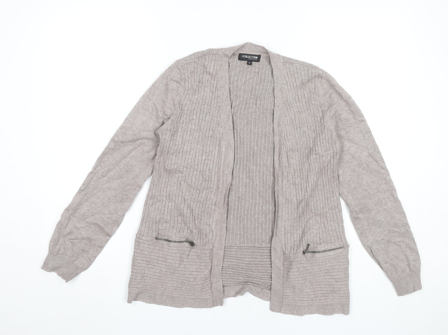 Debenhams Women’s Beige Cardigan Size 12 Long Sleeve Knit