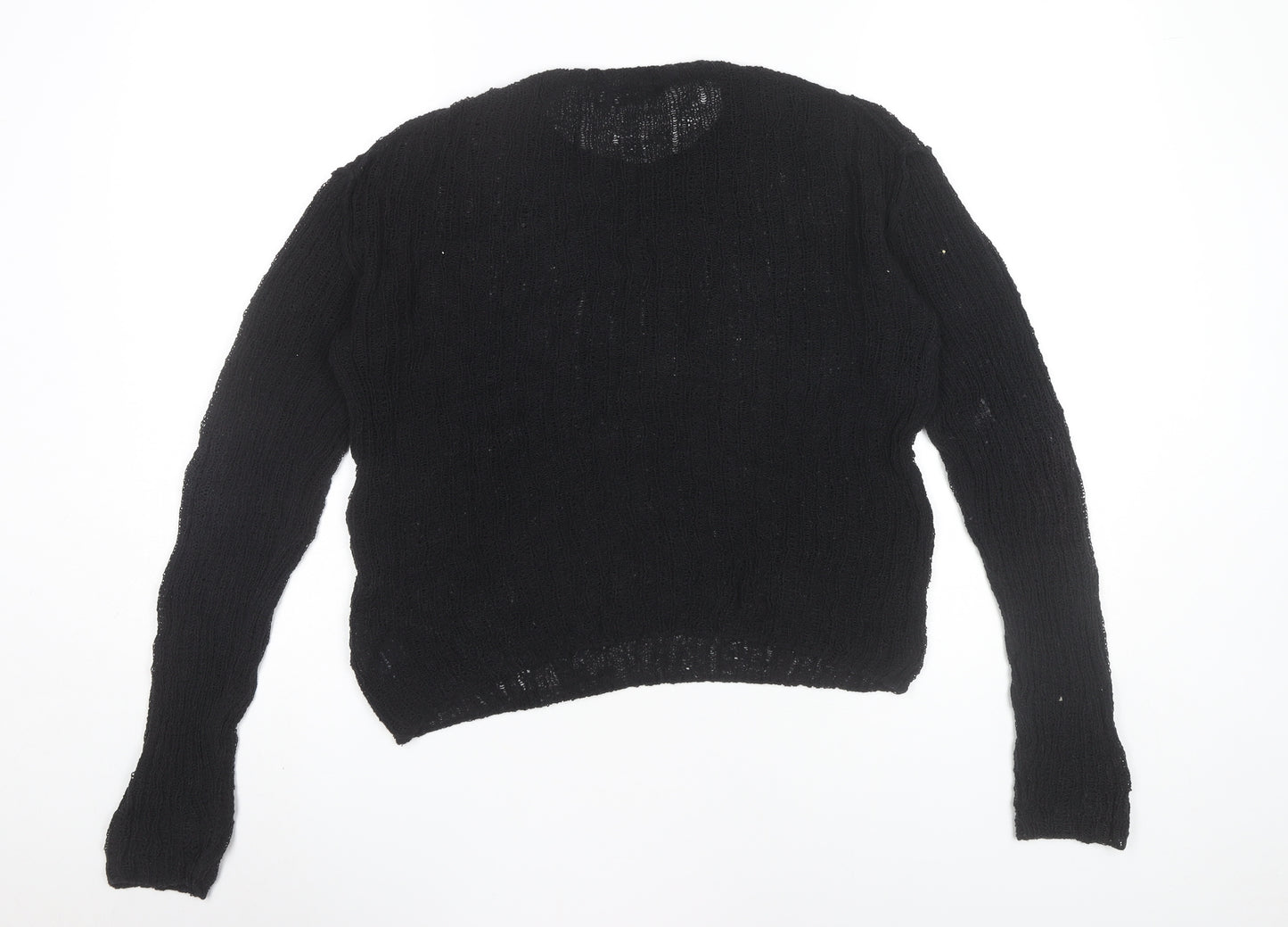 Weekday Womens Black Pullover Jumper Size S Crew Neck Knit
