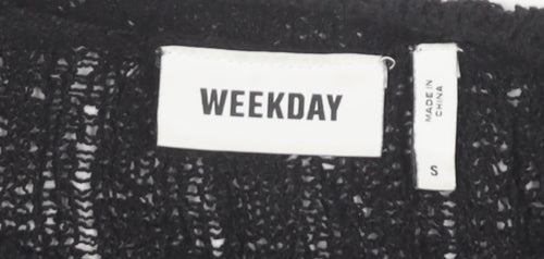 Weekday Womens Black Pullover Jumper Size S Crew Neck Knit