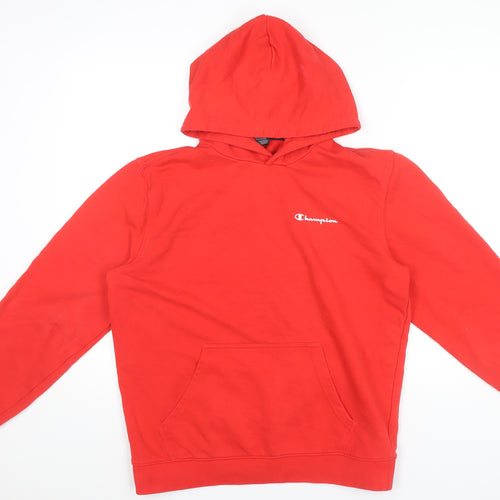 Champion Men’s Red Pullover Hoodie L Regular Fit Sportswear