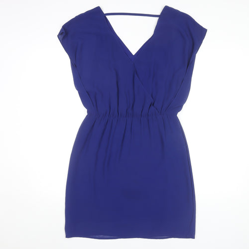 Warehouse Women Blue Size 12 Sheath Sleeveless Beaded Party Dress