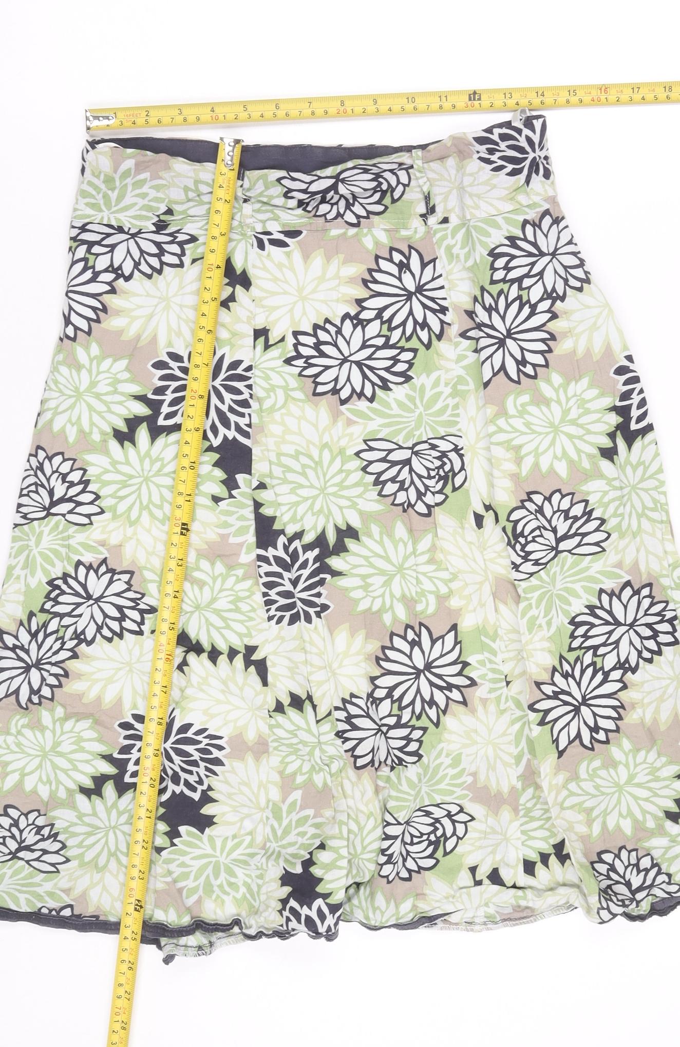 Epilogue Womens Multicoloured Floral Cotton A-Line Skirt Size 12