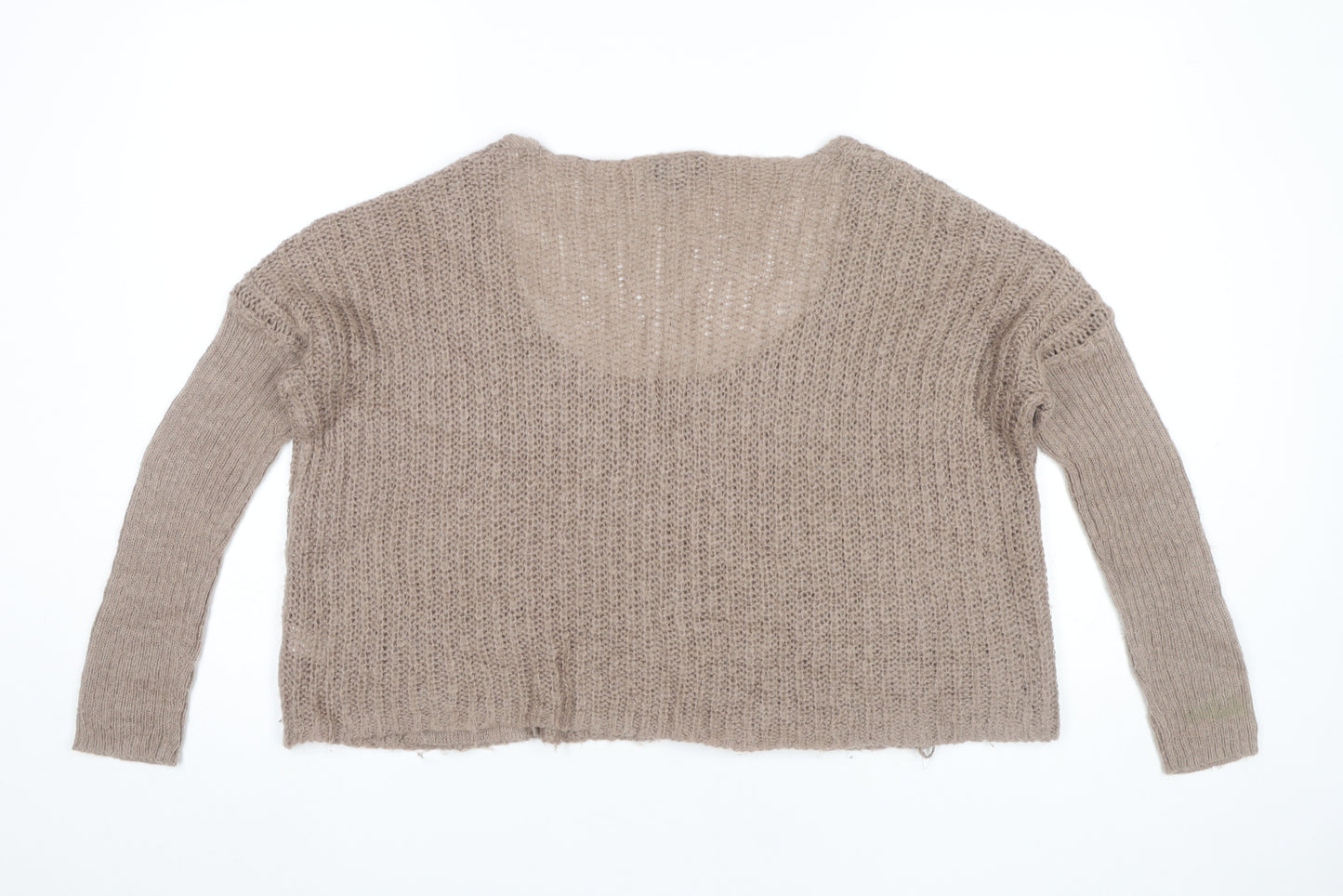 Topshop Women’s Beige Mohair Blend Open Knit Jumper Size 8