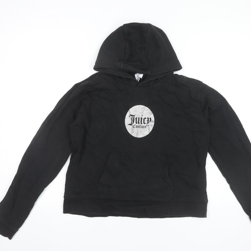 Juicy Couture Girls Black Pullover Hoodie 15-16 Years Logo Print