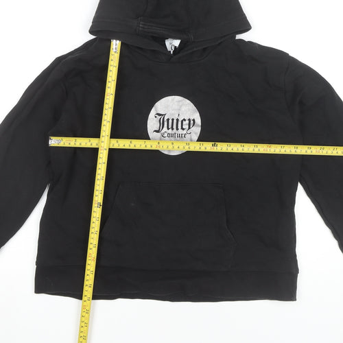 Juicy Couture Girls Black Pullover Hoodie 15-16 Years Logo Print