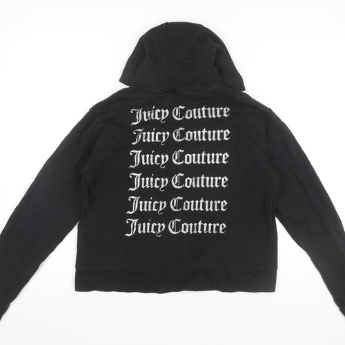 Juicy Couture Girls Black Pullover Hoodie 15-16 Years Logo Print