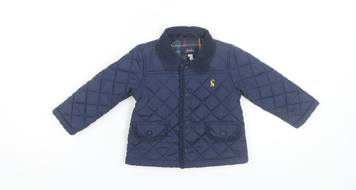 Joules Unisex Baby Blue Quilted Jacket 9-12 Months Polyester Casual