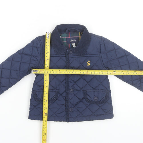 Joules Unisex Baby Blue Quilted Jacket 9-12 Months Polyester Casual