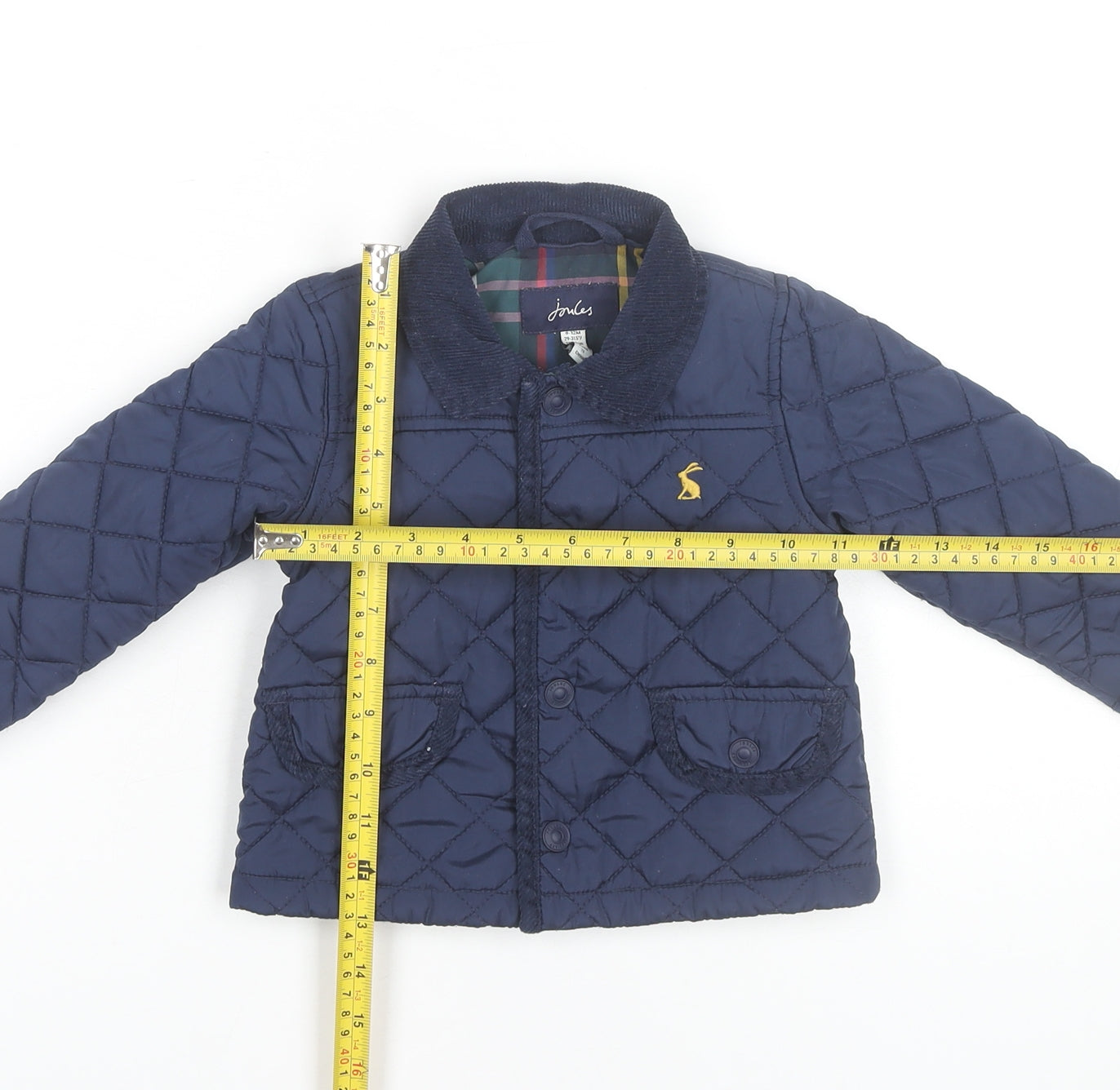 Joules Unisex Baby Blue Quilted Jacket 9-12 Months Polyester Casual