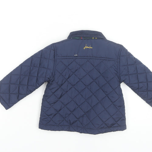 Joules Unisex Baby Blue Quilted Jacket 9-12 Months Polyester Casual