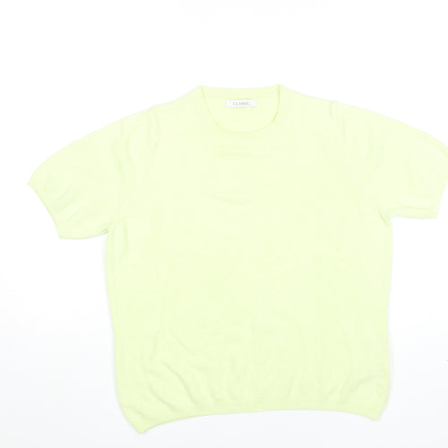 Marks and Spencer Women Green Size 14 Acrylic Short Sleeve T-Shirt