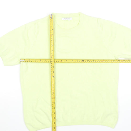 Marks and Spencer Women Green Size 14 Acrylic Short Sleeve T-Shirt