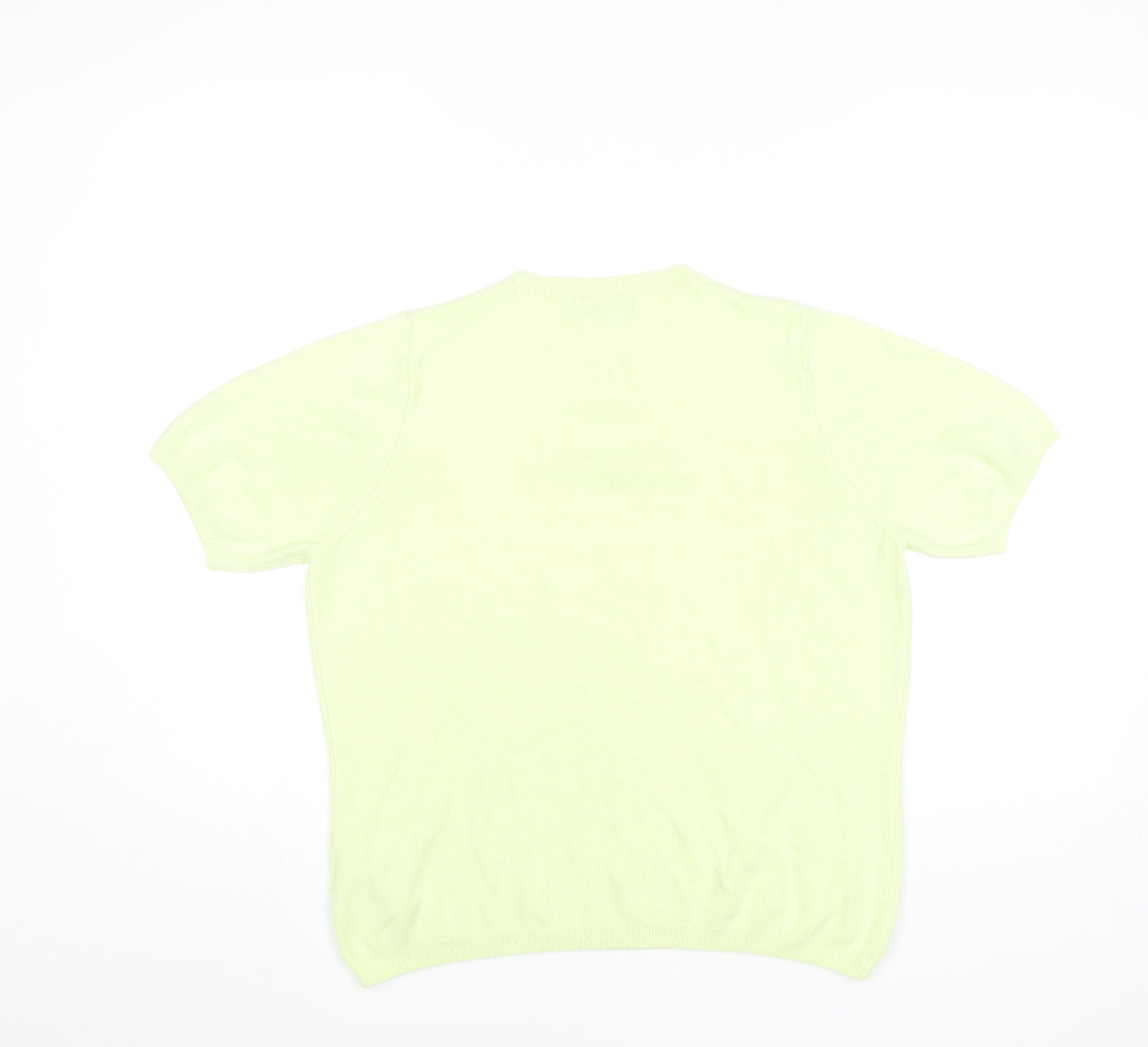 Marks and Spencer Women Green Size 14 Acrylic Short Sleeve T-Shirt