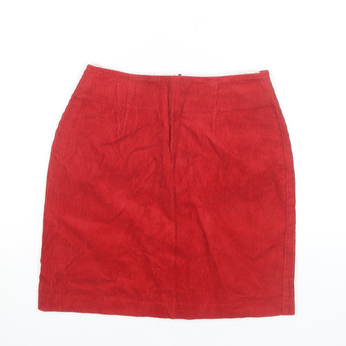 Next Women Red Corduroy Pencil Skirt Size 8 Knee Length