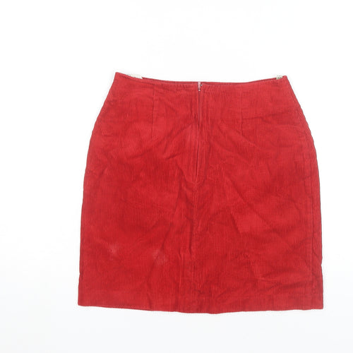 Next Women Red Corduroy Pencil Skirt Size 8 Knee Length